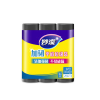 妙洁(MIAOJIE) 加韧平底垃圾袋大号3卷装 50*60CM*3卷 1*20 /