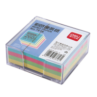 得力（deli）7616便条纸91*87mm 四色 空白彩色便签纸 办公便签书写便条纸带纸盒 （260张/盒 ）*10