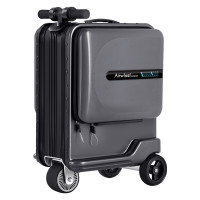 爱尔威SE3mini电动行李箱 骑行电动旅行箱电动登机箱智能拉杆箱 深灰色 20寸