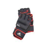 Adidas阿迪达斯 健身负重手套 手腕沙袋跑步拳击瑜伽训练手套0.5kg一副两只 黑红 均码