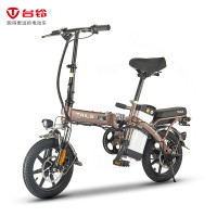 台铃2019新款FL5/智达迷你轻便折叠电动自行车 男女代步助力电动车 浅银灰