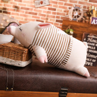 鸱吻条纹香猪抱枕毛绒玩具（80cm 棕色）