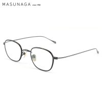 MASUNAGA增永眼镜男女复古手工全框眼镜架配镜近视光学镜架GMS-199TC #39黑框灰腿