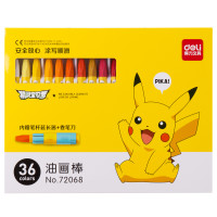 得力72068-36色皮卡丘油画棒 (混)(36色)-新