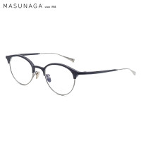 MASUNAGA增永眼镜男女复古全框眼镜架配镜近视光学镜架 ASTORIA #35蓝架银框