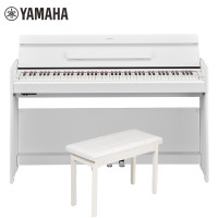 YAMAHA雅马哈YDP-S55WH电钢琴立式专业88键重锤三踏板儿童成人智能电子钢琴白色官方标配+全套配件 白色