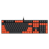达尔优（dareu）108机械合金板-灰橙色黑轴 机械键盘