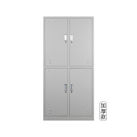 富和美文件柜铁皮柜更衣柜员工柜钢制办公柜衣柜2300分体上下个加厚款 四门2300*960*350 银色