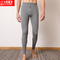 红豆居家(Hodohome)新品男士秋裤男式纯棉简约打底裤舒适保暖裤单条裤 深麻灰 185/110