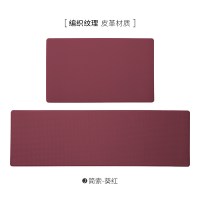 厨房纯色长条地垫家用防滑垫抗污防水防油脚垫pvc皮革可擦洗地毯_2 单个装:长75cmx宽45cm 简索-葵红