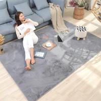 加厚仿兔毛客厅大地毯茶几毯沙发垫北欧现代简约可机洗满铺定制_947 200×250CM 云灰色（加厚款）