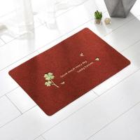 进地垫入户垫卧室口厨房浴室吸水脚垫卫浴防滑垫子地毯定制_34_666 100x160cm可任意裁剪 酒红幸运草