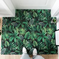 北欧ins入户口地垫进脚垫家用玄关入地毯可裁剪丝圈垫_3 60*90cm【常规压边】 叶语幽香