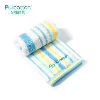 全棉时代(Purcotton)2019蓝白黄条纹成人毛圈方巾