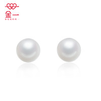金一 银S925银 简约百搭女士珍珠款耳饰 (定价)BGF015 白色