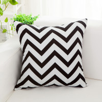 北欧棉布艺沙发抱枕柠檬靠枕套不含芯色腰枕靠垫时尚简约家居 30*50cm（枕套+枕芯） 黑色几何抱枕