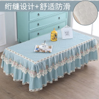 客厅茶几桌布套布艺长方形布艺防滑蕾丝电视柜家用田园茶几套罩_3 宽70cm*长125cm*高40cm 似水柔情茶几布-蓝色