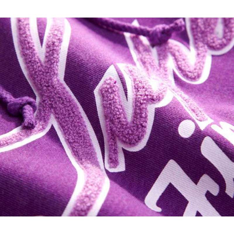 活力无限摇粒绒印花cvc长版卫衣013915010013302(花纱莓紫色/中码)