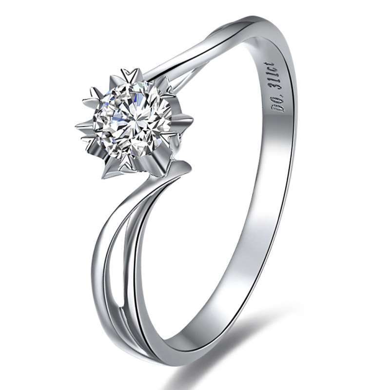 doido爱度pt950铂金30分 si i-j色钻石女戒-璀璨星空
