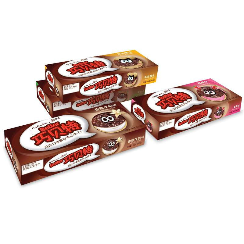 巧贝特 巧克力裹衣夹心饼干
