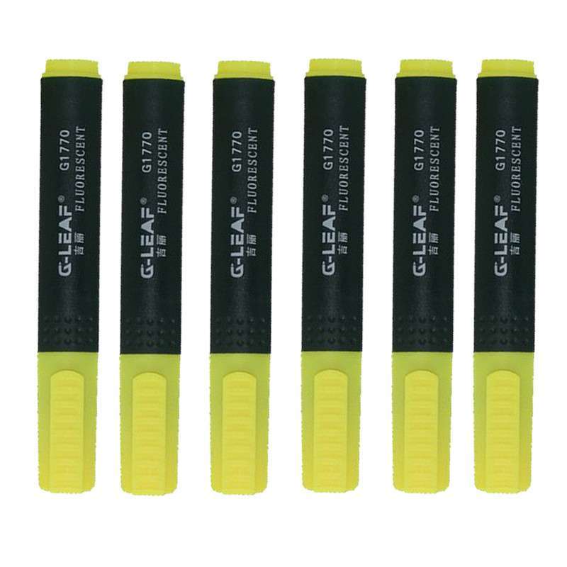 吉丽莹光笔 g1770 4mm 黄色 12支装 吉丽笔类g