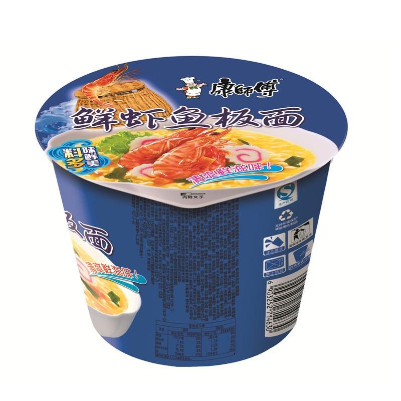 康师傅鲜虾鱼板桶面102g
