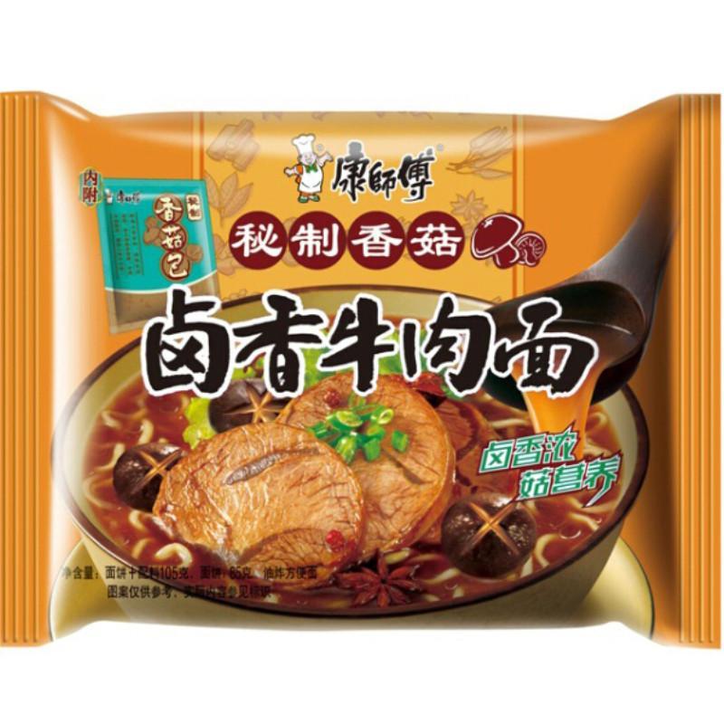 康師傅 經典秘製香菇滷香牛肉袋面五包 105g*5