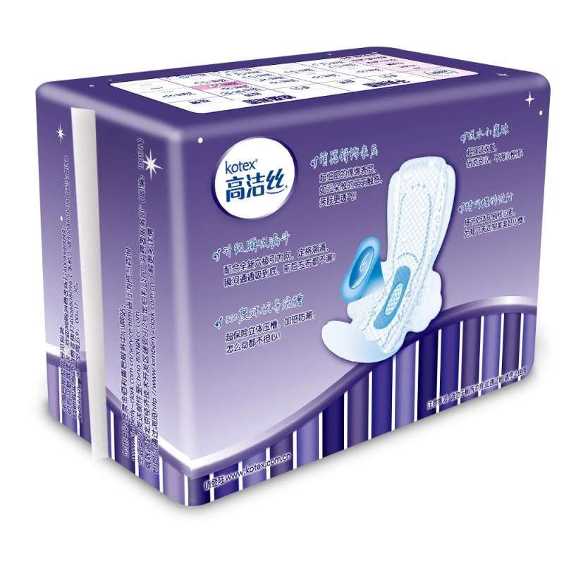 高洁丝棉柔丝薄护翼夜用卫生巾280mm8片