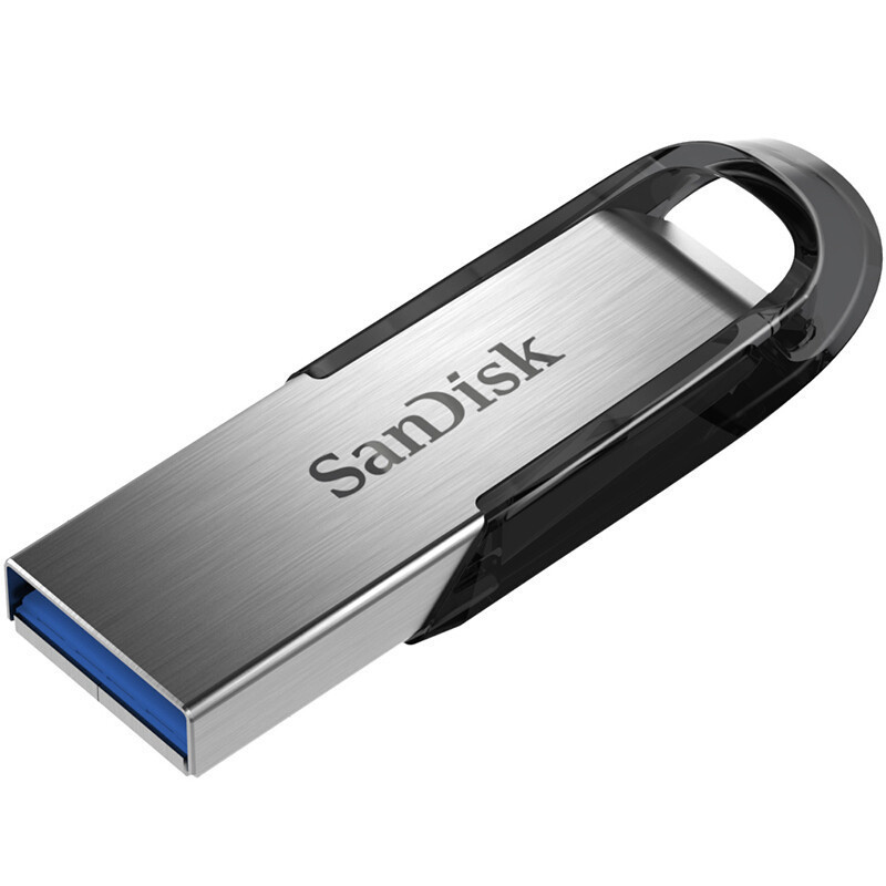 闪迪SanDisk酷铄(CZ73) 32GB金属车载U盘USB3.0高速防水商务加密优盘32g闪存盘银色 单面激光刻字