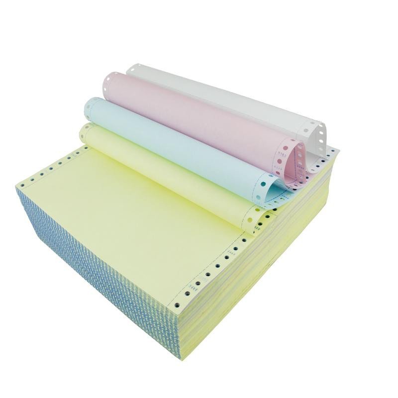 得力电脑打印纸241-4 连续针式打印纸 四联(4层)2等份 打印发货单可