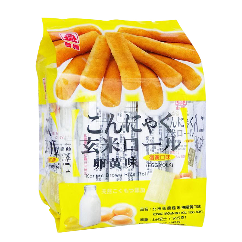 中国台湾 北田蒟蒻糙米卷蛋黄口味160g 新老包装交替 随机发货