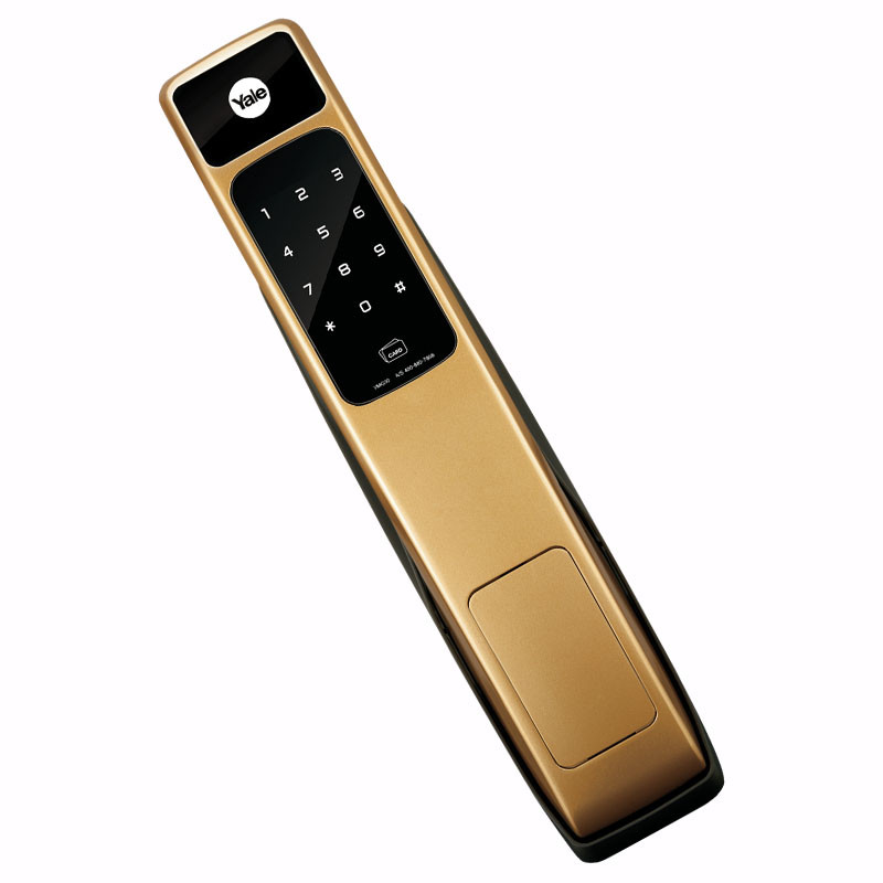 yale耶鲁 电子密码锁家用防盗智能锁 推拉式开门 大门锁刷卡ymg30