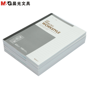 晨光(M&G)APYJX411软抄本5本装 A5/100页无线装订本 胶装本 记事本 笔记本子 会议记录本 混色