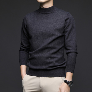 羊毛衫男款含羊毛品质半高领多色韩版青年休闲打底毛衣男