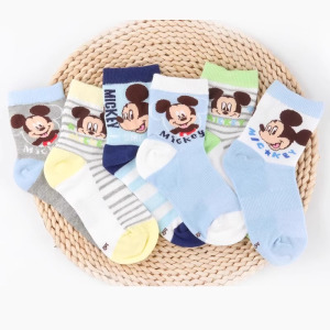 迪士尼6双装儿童宝宝春秋薄款男童夏季卡通网眼透气袜子