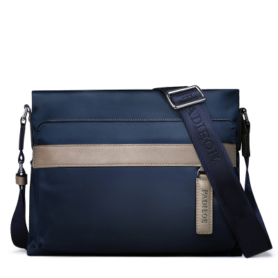 padieoe横款休闲时尚小背包斜挎跨包商务帆布单肩包男士包包学生潮流男包