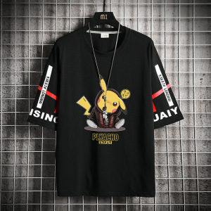 2021新款男式T恤夏季时尚短袖宽松运动潮流男装韩版上衣_85