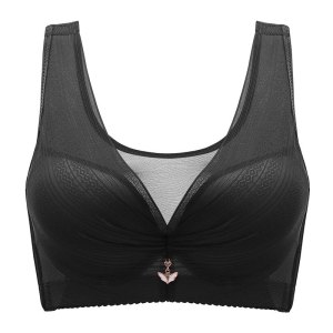 薄款夏季加肥加大码内衣女全罩杯无钢圈聚拢防下垂胖mm大胸显小DE_197
