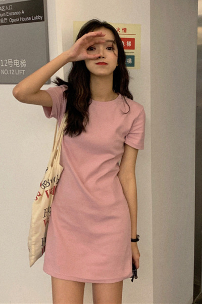 夏季韩版新款中长款连衣裙女学生修身时尚女装裙子衣服潮