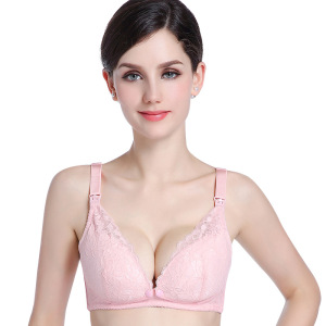 产后舒适透气蕾丝边前开扣哺乳文胸孕妇哺乳胸罩内衣喂奶