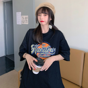 宽松韩国女装大码情侣装闺蜜装打底衫女夏休闲短袖T恤女