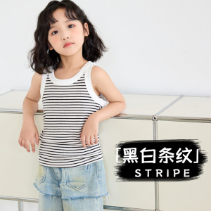 女童夏季外穿纯棉螺纹背心儿童糖果色清新夏装宝宝韩版童装上衣