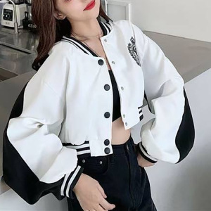 小清新外套女潮ins秋冬季新款上衣网红宽松小清新卫衣短款棒球服