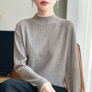 半高领毛衣女秋冬新款显瘦针织衫套头长袖短款打底衫女装