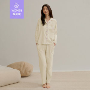 睡衣男女士秋冬天保暖长袖开衫高级感外穿家居服套装