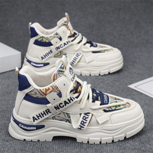 新款马丁鞋男士高帮印花厚底增高休闲运动男鞋秋冬季sneakers