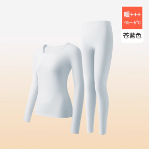 10A抑菌羊羔绒保暖内衣女加厚加绒秋冬季圆领一体绒秋衣秋裤套装