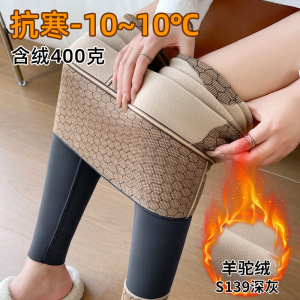 加绒鲨鱼裤女外穿秋冬季羊羔绒加厚保暖裤东北特厚棉裤瑜伽打底裤