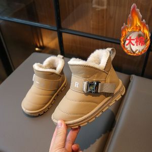 儿童雪地靴年冬季大棉字母雪地棉保暖男女童棉靴时尚