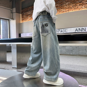 儿童装男童春装牛仔裤子春秋款2026新款中大童春季男孩休闲长裤潮